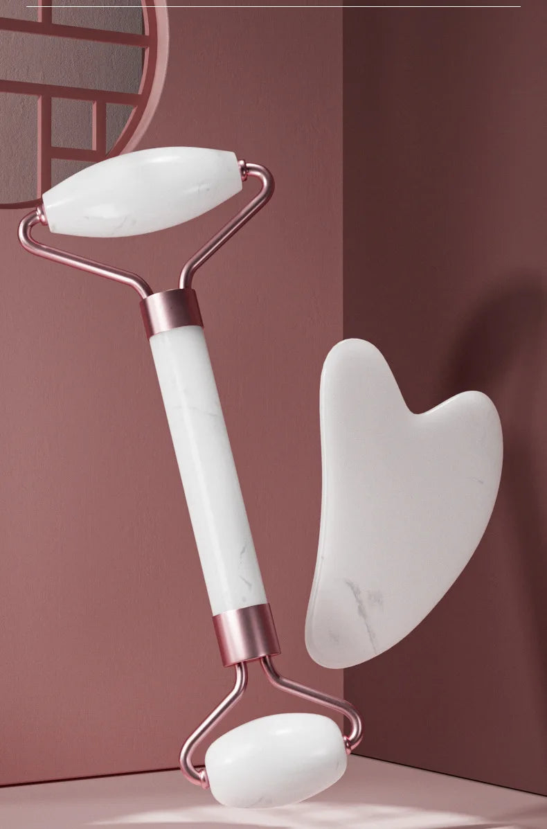 Gua Sha & Rouleau en Pierre Naturelle – Rituel Beauté Visage